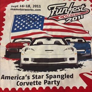 FANTASTIC 2011 Mid-America Motorworks CORVETTE FUNFEST Shirt 🇺🇸
